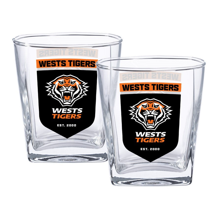 West Tigers Spirit Glasses - Set of 2