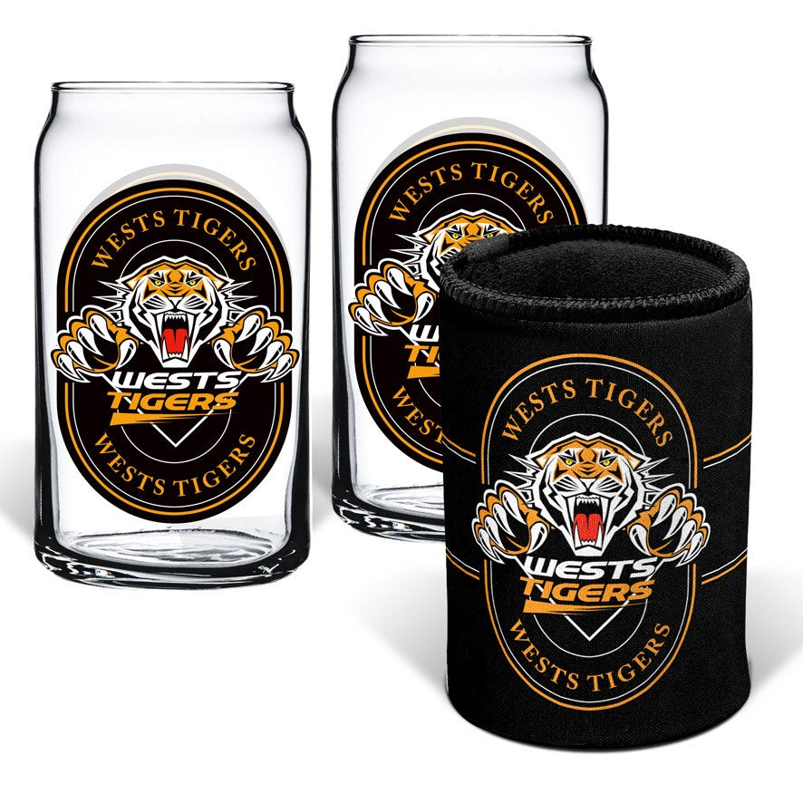 West Tigers Can  Shaped Glasses And Can Cooler