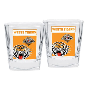 West Tigers Spirit Glasses Set Of 2