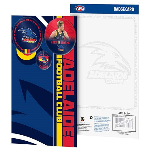 Adelaide Crows 3 Badge Card
