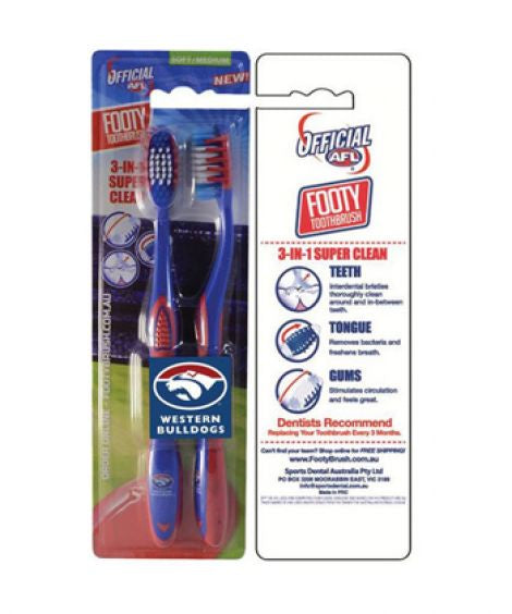 Western Bulldogs Toothbrush Twin Pack