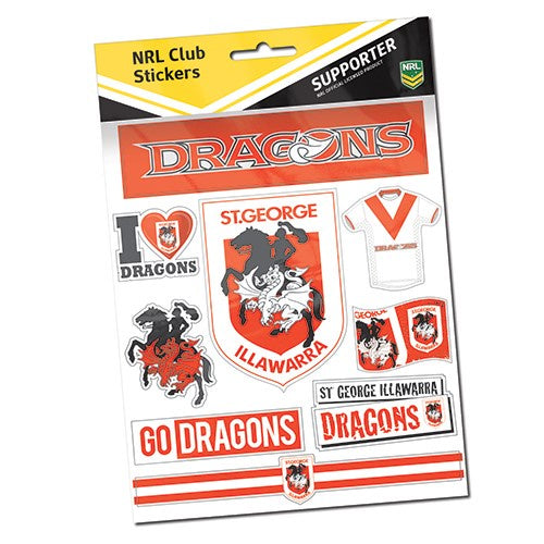 St George Illawarra Dragons Sticker Sheet