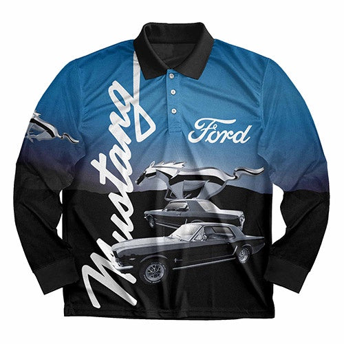 Ford Mustang Long Sleeve Sports Polo