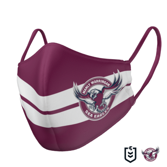 Manly Sea Eagles Face Mask - Reversible
